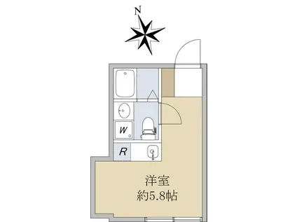 CONTEL NAKAMEGURO(ワンルーム/3階)の間取り写真