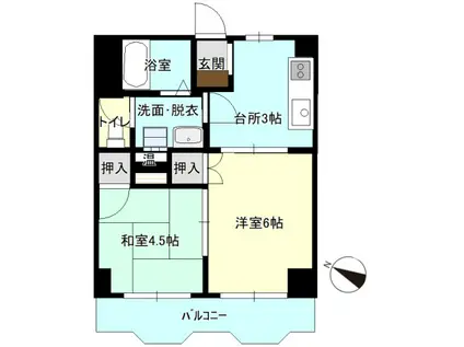 オーキッドマンション1号館(2K/4階)の間取り写真