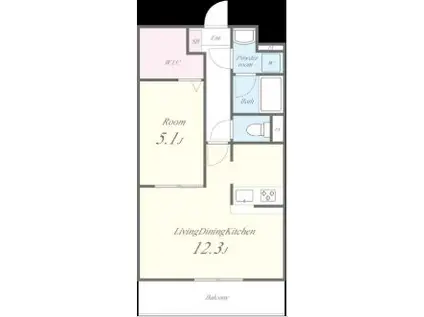 ガーデンテラス西川口(1LDK/1階)の間取り写真