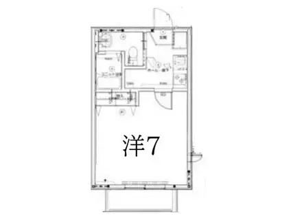 エスポワール(1K/2階)の間取り写真