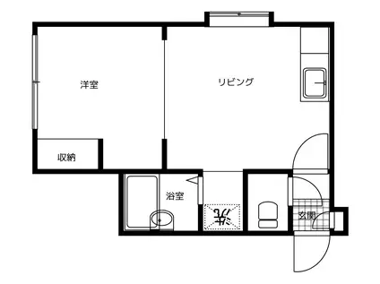 HEIM KRONE(1DK/2階)の間取り写真