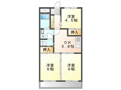 昭和レジデンス2(3DK/4階)の間取り写真