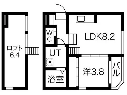 ハーモニーテラス柳堀(1LDK/1階)の間取り写真