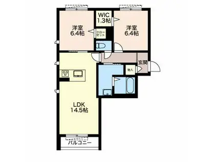 プロムナード徳川園(2LDK/1階)の間取り写真