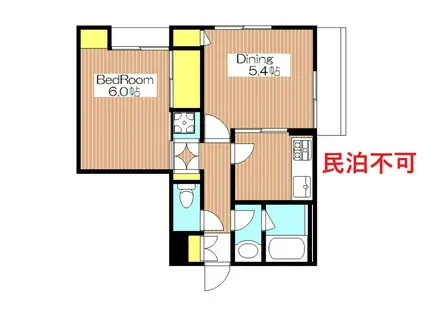 礼ゼロ 渋谷本町学園学区息 渋谷本町マンション JPD(1LDK/1階)の間取り写真