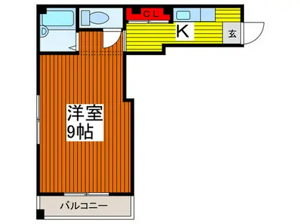 グラフティーマンション6(1K/3階)の間取り写真