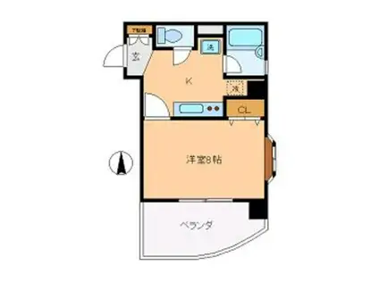 シャトレーゼII(1K/5階)の間取り写真