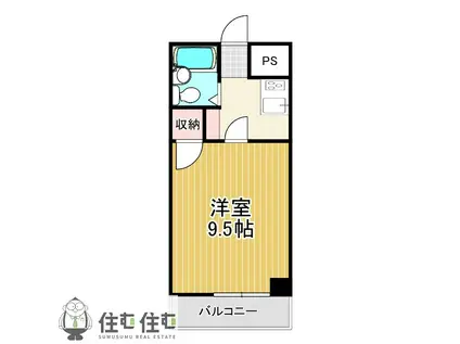 アイリス梅坪(1K/3階)の間取り写真