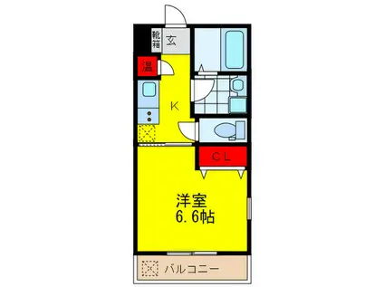 GRANTS(1K/2階)の間取り写真