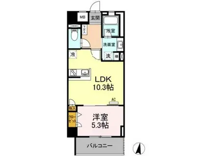 プルミエマンション(1LDK/1階)の間取り写真