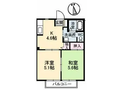 シャーメゾンMIHO(2K/2階)の間取り写真