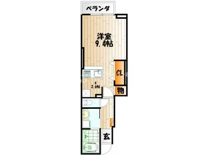 アライブ・マツバラ I(1K/1階)の間取り写真