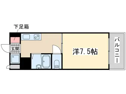 FIVE TWO(1K/6階)の間取り写真