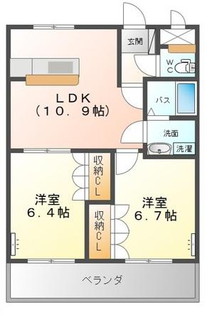 クオリティーハイムS(2LDK/1階)の間取り写真