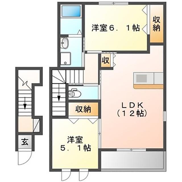 JR常磐線 荒川沖駅 徒歩60分 2階建 築16年(2LDK/2階)の間取り写真