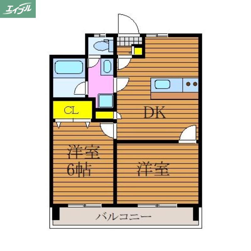 BAYSIDE OKAYAMA(2LDK/4階)の間取り写真