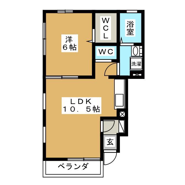 ツインハウス結喜(1LDK/1階)の間取り写真
