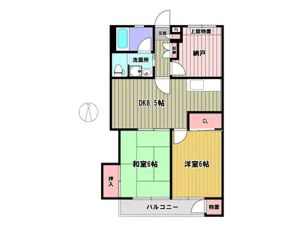 プラザ西鷺 2号棟(2SDK/3階)の間取り写真