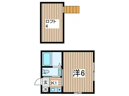 ラスティア(1K/2階)の間取り写真