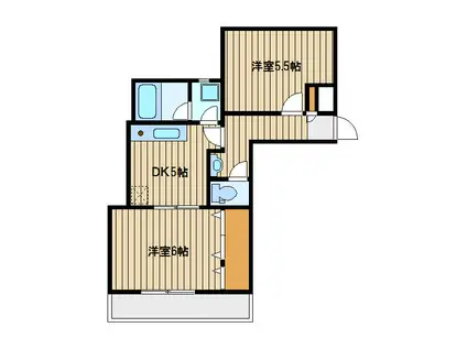 フルール小竹(2K/1階)の間取り写真