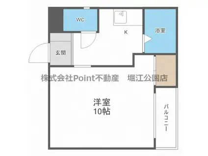 フローラル(1K/1階)の間取り写真