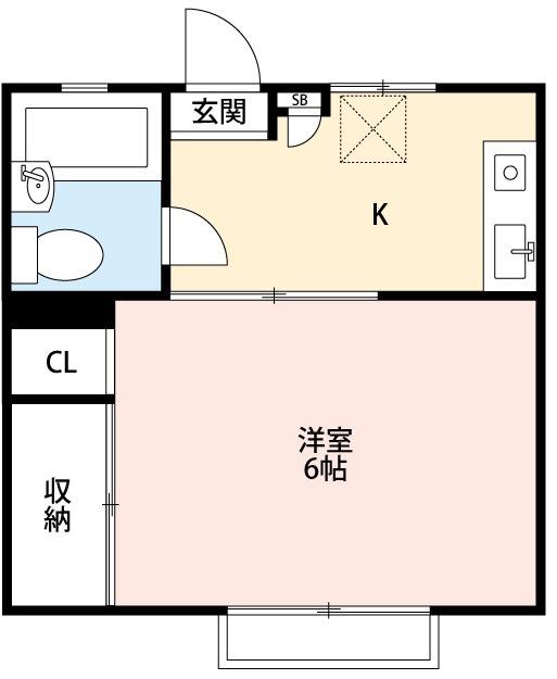 高島平ハイツ(1K/2階)の間取り写真