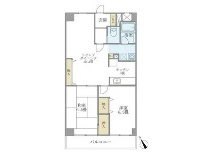 アーンジユ赤羽岩淵(2LDK/5階)の間取り写真