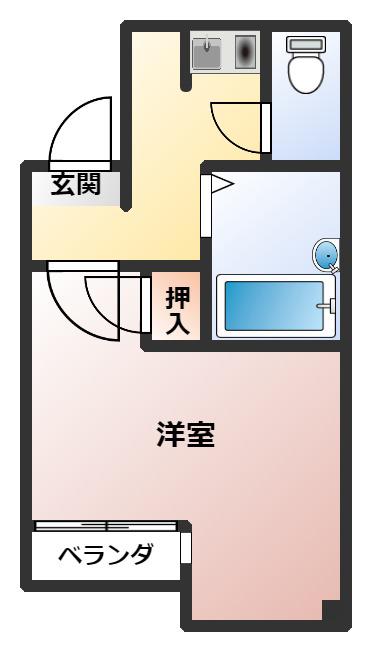 キャロル豊中(1K/2階)の間取り写真