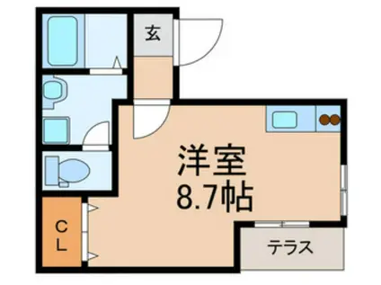 ETERNAL KNOT II(ワンルーム/1階)の間取り写真