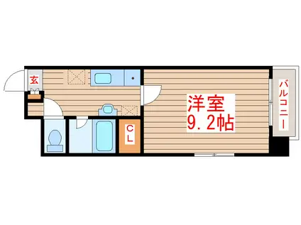 メゾンフルール榴ヶ岡(1K/3階)の間取り写真