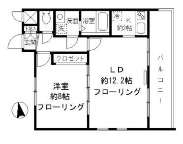 コスモシティ大森(1LDK/6階)の間取り写真