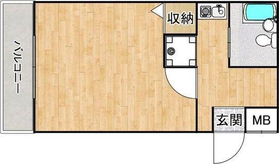プレアール楠葉東山(ワンルーム/2階)の間取り写真