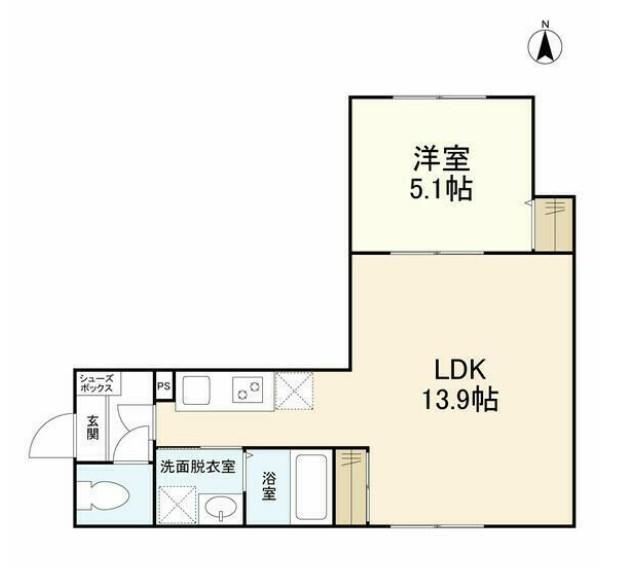 ウェルスクエアイズム下北沢(1LDK/2階)の間取り写真