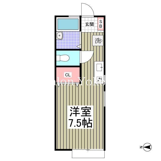 エクセレント三ツ沢B(ワンルーム/1階)の間取り写真