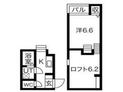 PLAISIR(1K/1階)の間取り写真