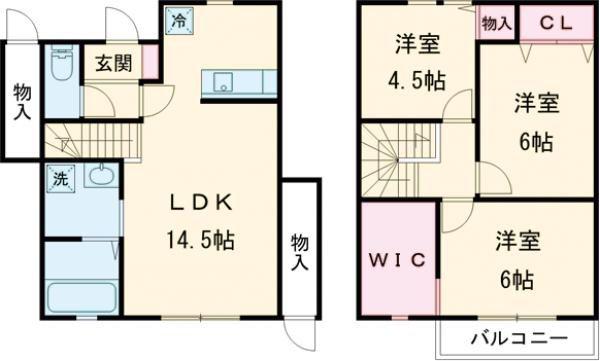 マハロ南山I(3LDK/1階)の間取り写真