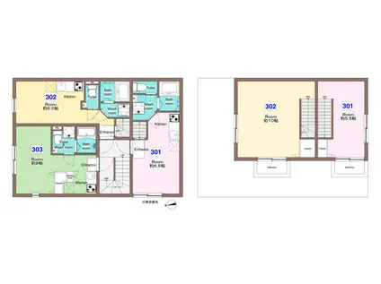 アウル南千住(1DK/3階)の間取り写真