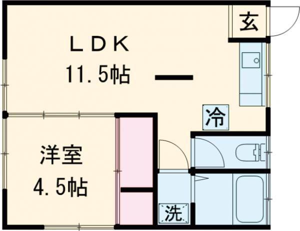 アトリエハウスI(1LDK/1階)の間取り写真