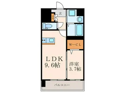 MID TERRACE(1LDK/6階)の間取り写真