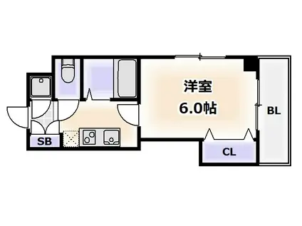 アパルト松崎(1K/6階)の間取り写真