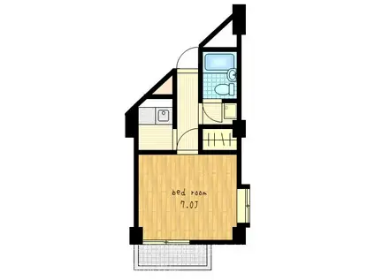 サンメイツカモシタ(1K/4階)の間取り写真