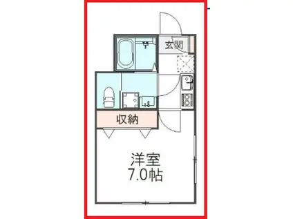 エンジェルノ森キタアヤセ(1K/2階)の間取り写真