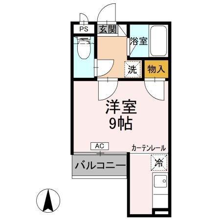 プチシャンブルM(ワンルーム/1階)の間取り写真