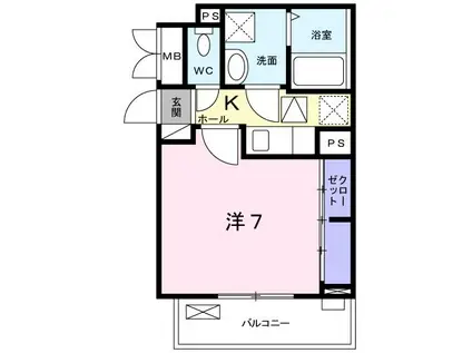 ラシュレ(1K/1階)の間取り写真