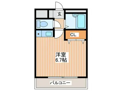POPOハイツ(ワンルーム/2階)の間取り写真
