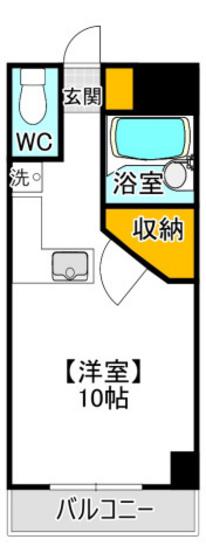 ソレイユ大元上町(ワンルーム/2階)の間取り写真