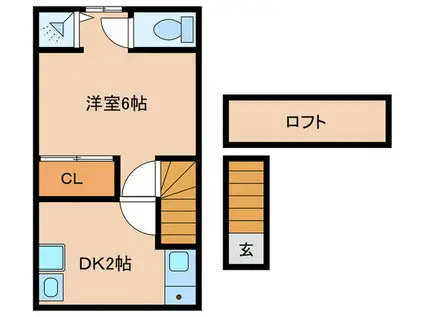 滝山アパート(1DK/2階)の間取り写真