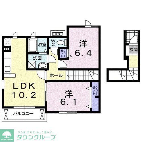 ブライト ソフトリー(2LDK/2階)の間取り写真