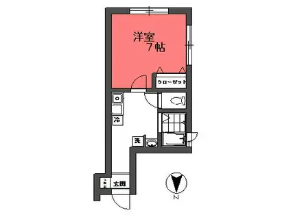 WOODY TAKUMI(1K/1階)の間取り写真