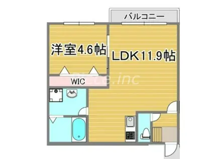 シャルマン京橋(1LDK/3階)の間取り写真